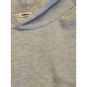 Madhappy Women Oatmeal Heather Grey Cropped Fleece Hoodie Sweatshirt L
